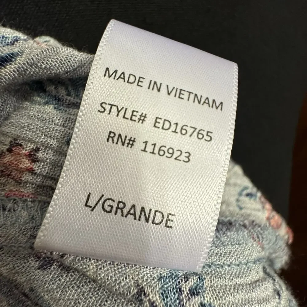 Easel Dress Large Womens Tiered Crinkle Maxi Cottagecore Boho Lavendar Grayish - Picture 8 of 11